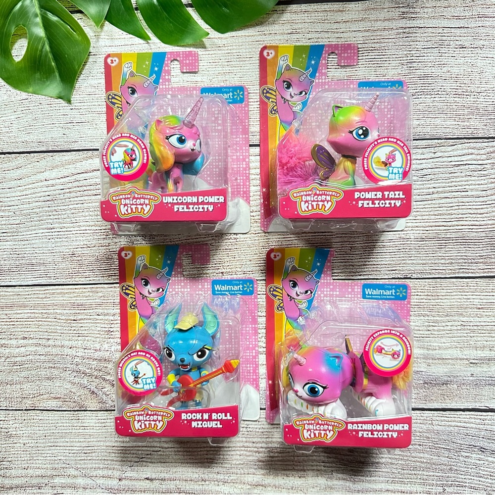 Rainbow Butterfly Unicorn Kitty Complete Set NEW - Picture 3 of 8